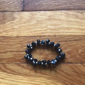 Iridescent black bead bracelet